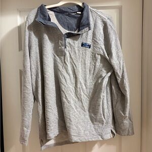 LLBean Gray Quarter-Zip Pullover